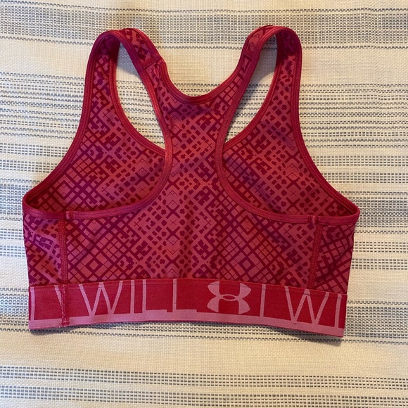 Under Armour I Will Racerback Sports Bra Pink Scoop Neck - Picture 6 of 7